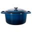 Enameled cast iron pot with lid, 5.7 L, blue