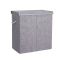 Linen imitation laundry basket 142 L, gray
