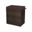 Laundry basket made of polyrattan, 110 L capacity, brown
