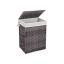 Laundry basket 90 L made of polyrattan, grey