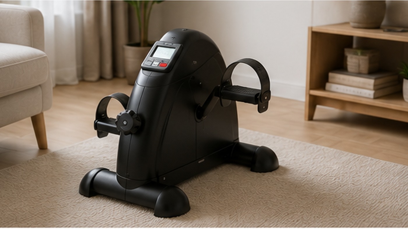 Compact mini exercise bike for a small home space