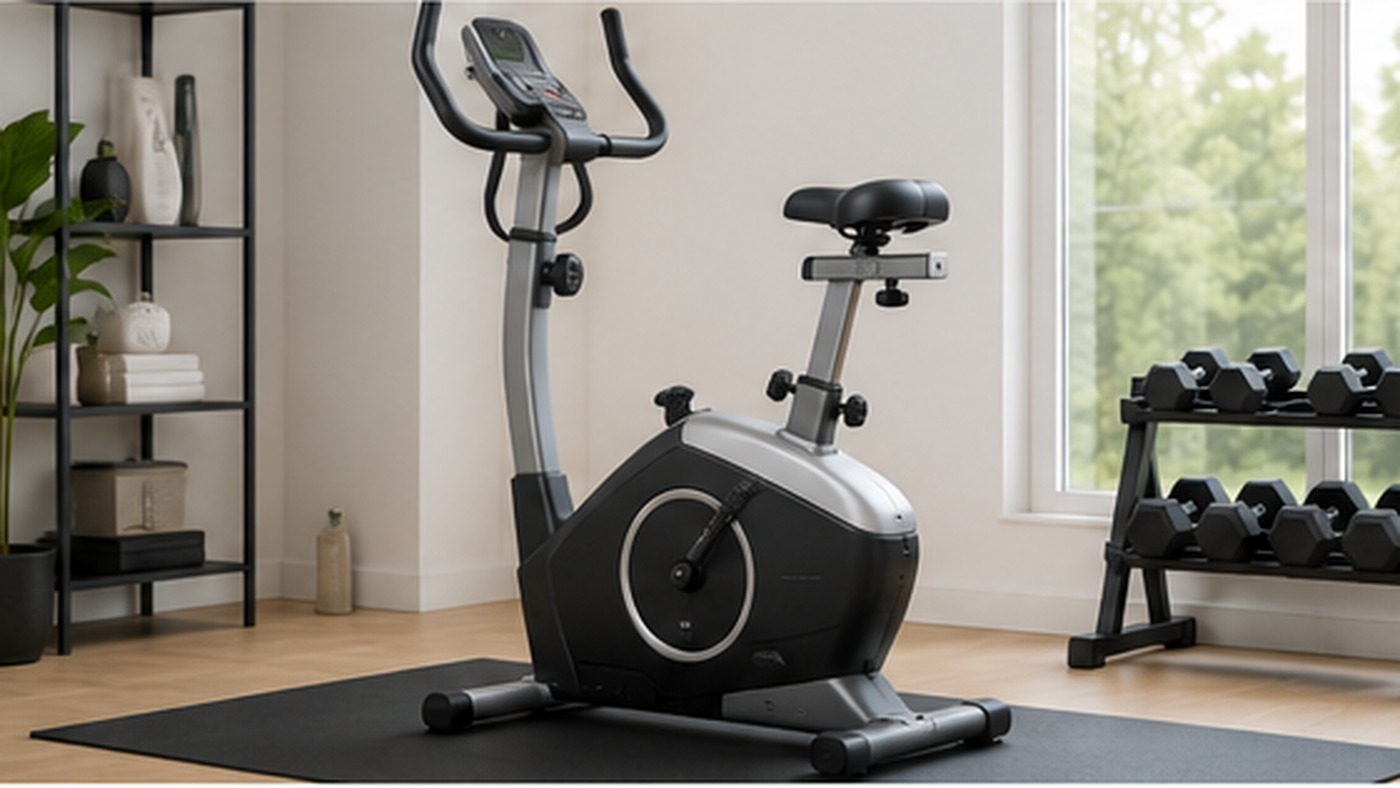 Full-size stationary exercise bike for home workouts