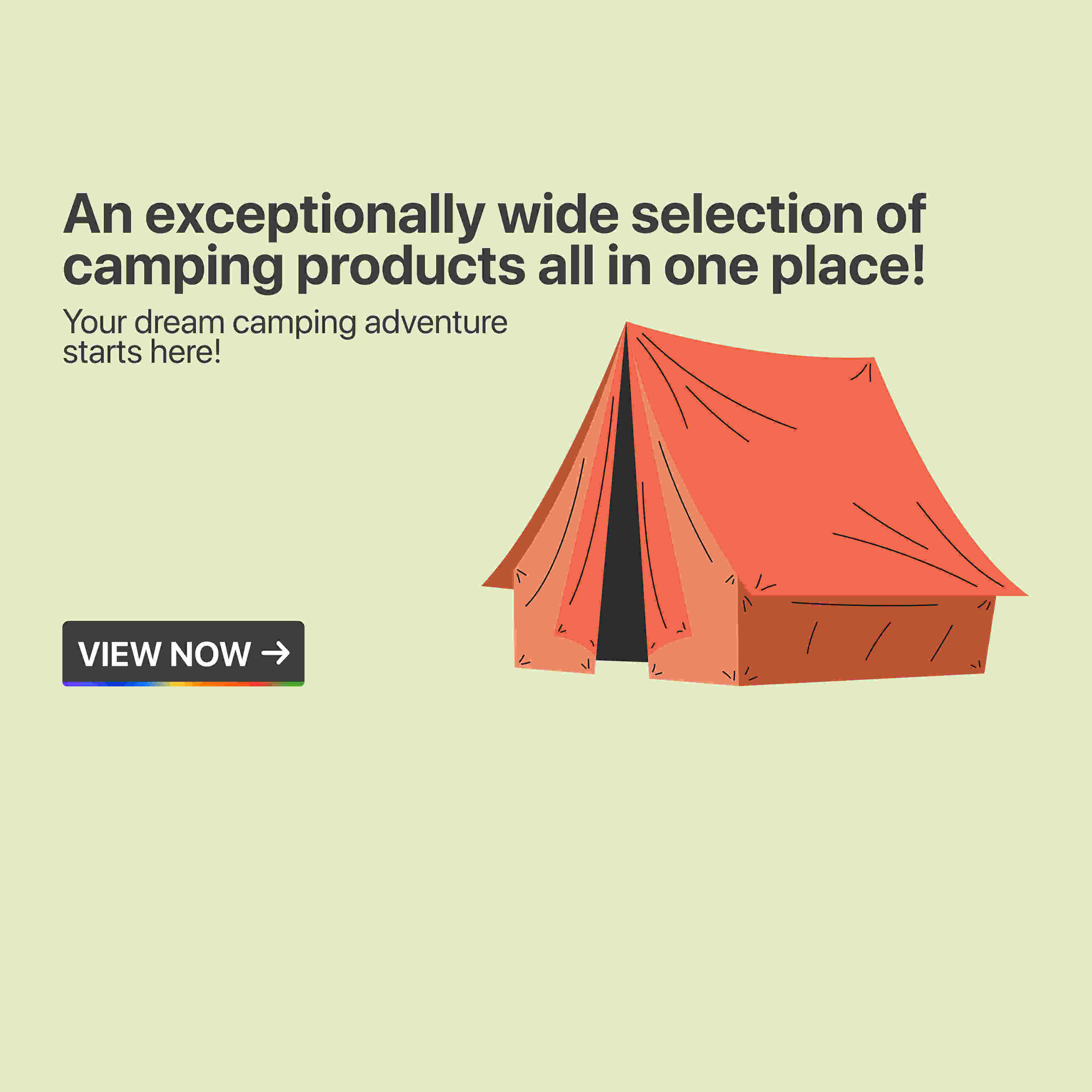 A wide range of camping products in one place